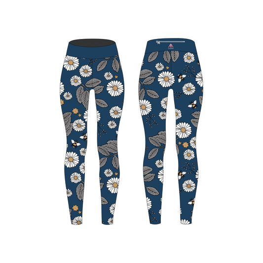 Navy Daisies Children's Active Leggings