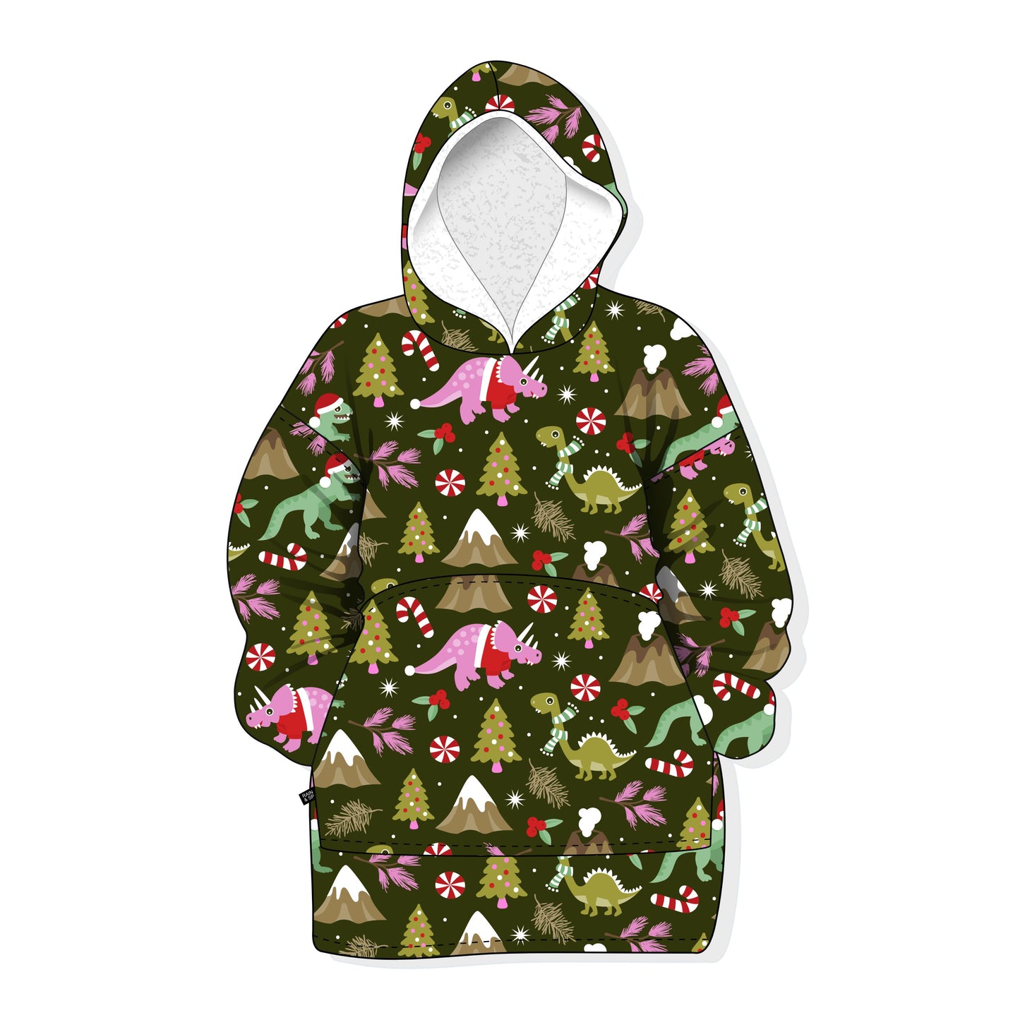 Holly Jolly Dino's Kid's Huggable Hoodie