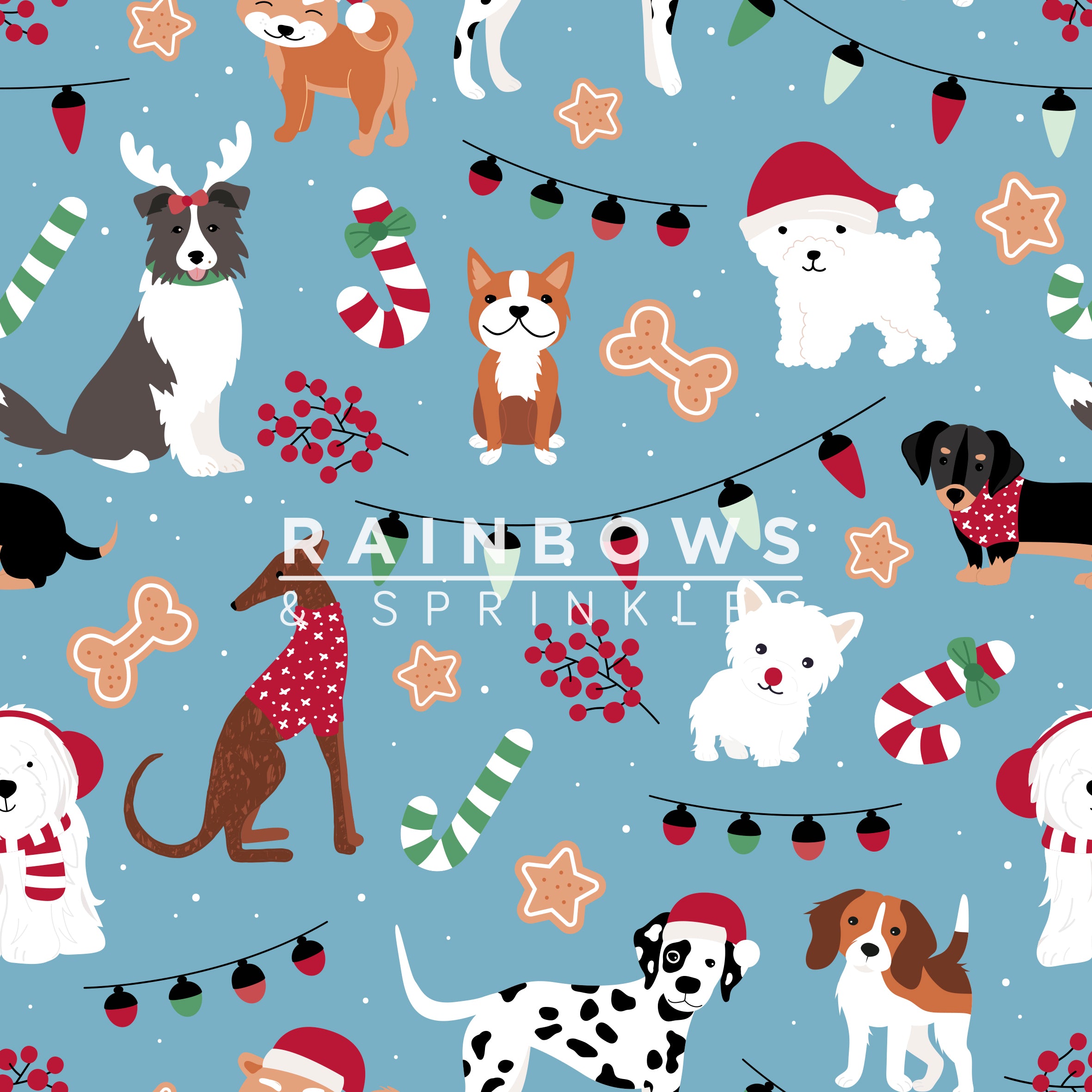 Christmas Dogs Women s Activewear Leggings Rainbows Sprinkles