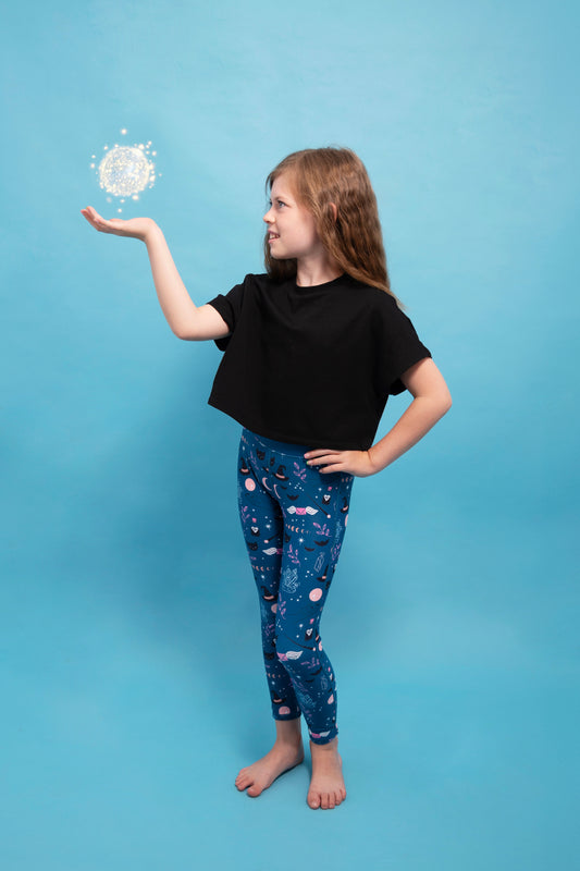 Spellbound (Navy) Children's Active Leggings