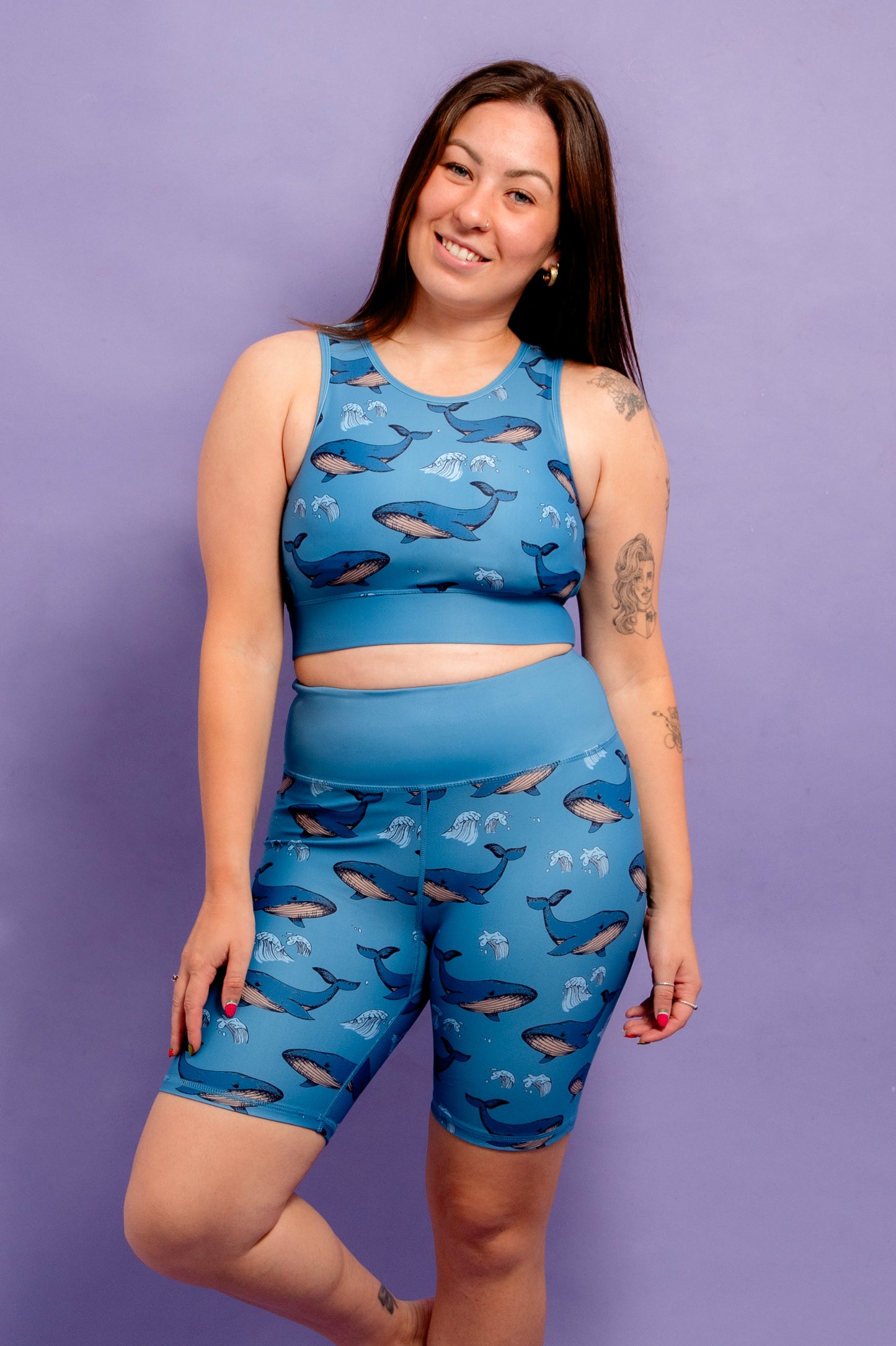 Splashing Whales Sports Bra