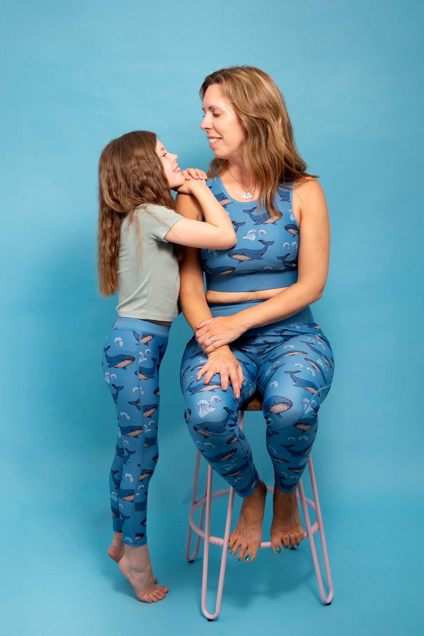 Splashing Whales Children's Active Leggings