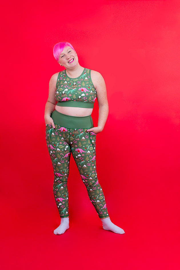 Holly Jolly Dino's Sports Bra