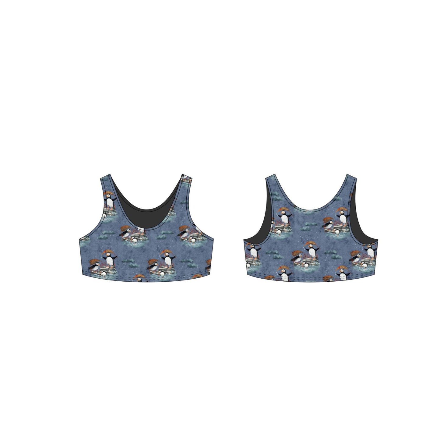 Splashing Puffins Sports Bra