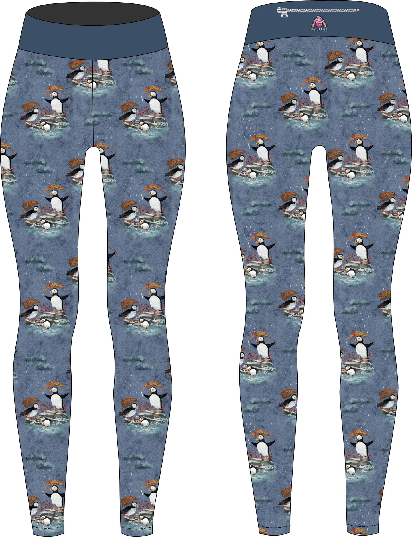 Splashing Puffins Children's Active Leggings