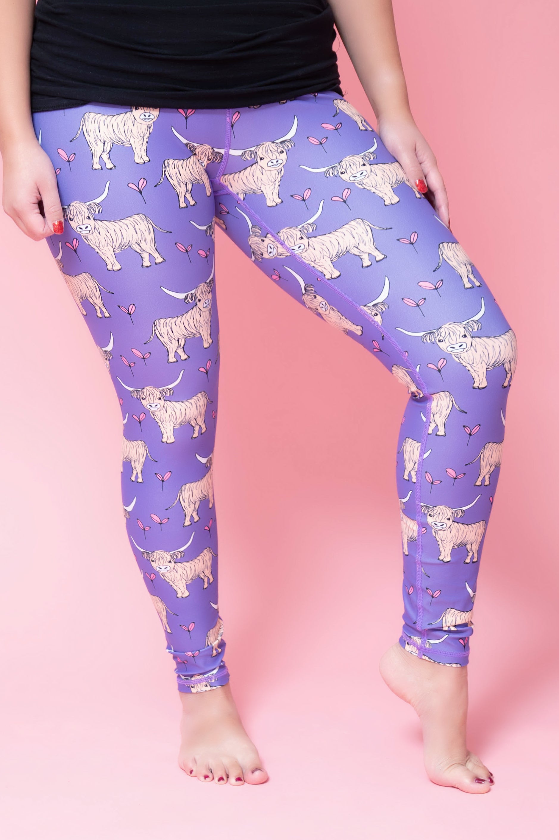 Cow leggings shop